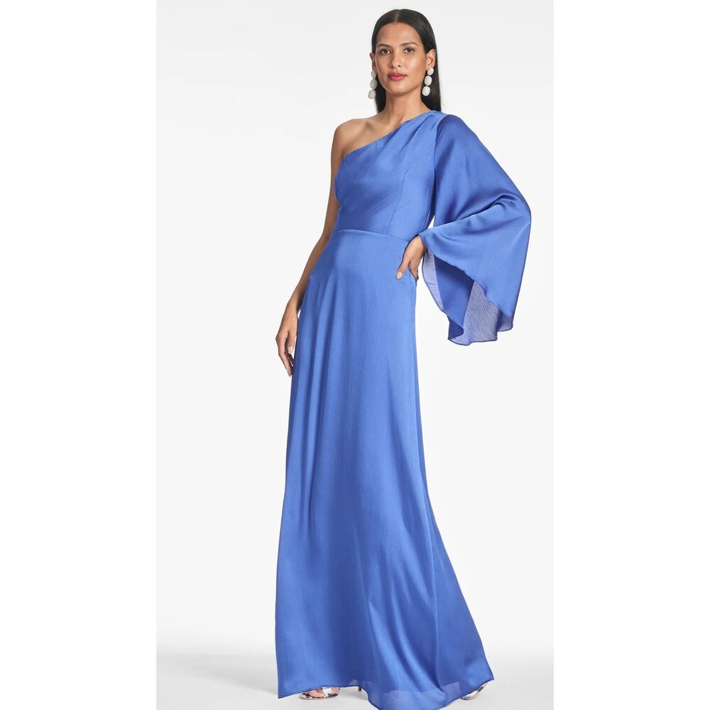 SACHIN & BABI Keely One-Shoulder Gown - French Blue Sz 14 NWT